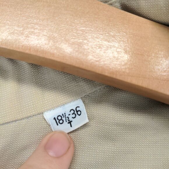 Gitman Bros. For Rochester Dress Shirt Mens 18.5-36 Tall Long Sleeve Tan Cotton - Picture 12 of 16